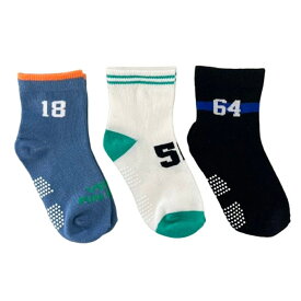 3Pナンバリングロークルーソックス 13-18cm