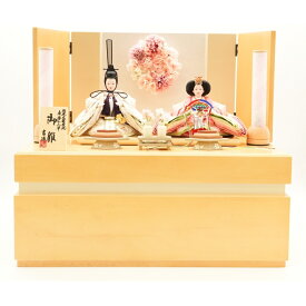 【雛人形】収納飾り 親王飾り「花飾り木目調」 (605876)ひな人形 彩シリーズ おしゃれ モダン コードレスLED トイザらス・ベビーザらス限定【メーカー直送】