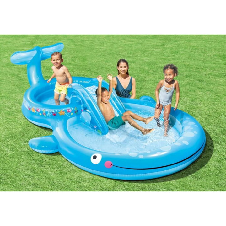楽天市場 トイザらス限定 おおきなクジラのすべり台つきプール 373 234 99cm ビニールプール 大型プール 送料無料 トイザらス ベビーザらス