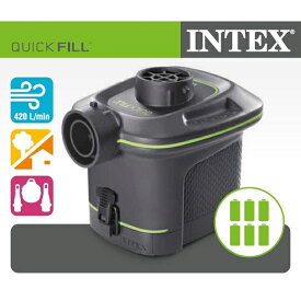 INTEX 電池式バッテリーポンプ プールポンプ 電池式電動ポンプ 電動エアポンプ 家庭用プール 空気入れ 空気抜き 2つの取換えノズル アウトドア 浮き輪