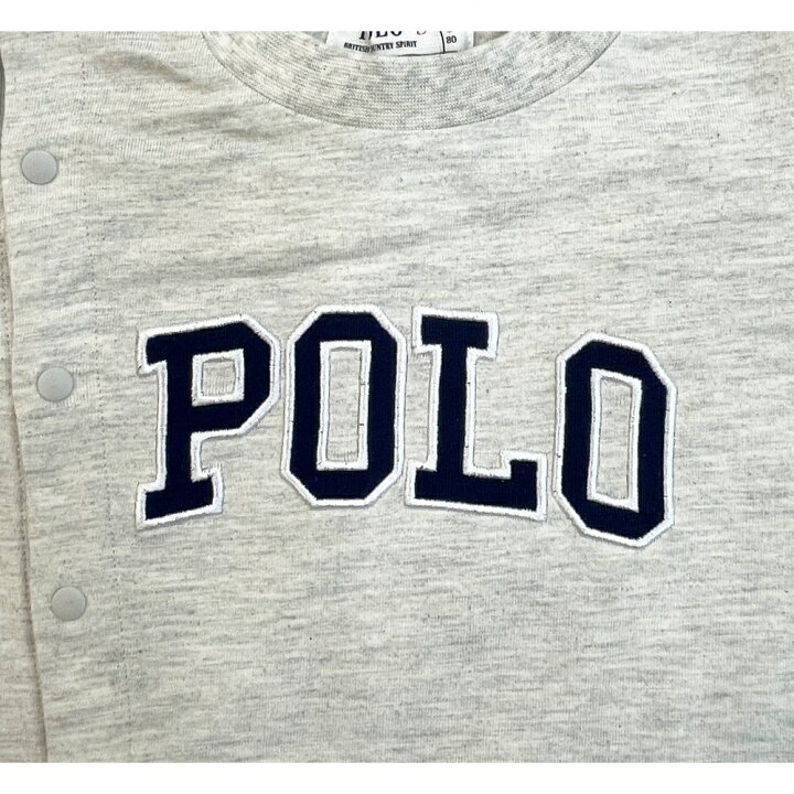 POLO BCS ロゴアップリケ 半袖カバーオール(ナチュラル×70cm) トイザらス・ベビーザらス