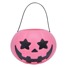 ハロウィンバケツ カボチャバケツ 幅18cm ピンク パンプキンバケツ お菓子入れ 子供