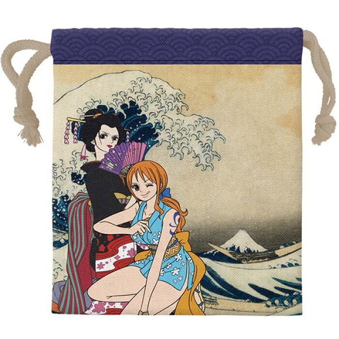 ワンピース メール便可 ワンピース 巾着 03 おナミ おロビ おもちゃ グッズ キャラクター ショウワノート カナリア ワンピース One Piece 和柄 ワノ国 小物入れ 浮世絵師 葛飾北斎 おしゃれ かわいい プレゼント ギフト 入学 入園 男の子 รายละเอ ยดส นค า เว บ