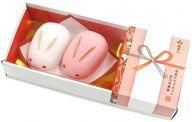 【マグネット】【メール便可】アルタ 和の心をお届け♪ 和菓子マグネット 2個入り 紅白兎饅頭（花結び）