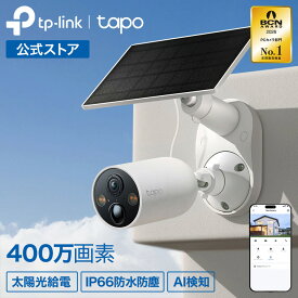 Tapo 屋外/室内 防犯カメラ ソーラーパネル付き 電池式 見守りカメラ ペットカメラ フルワイヤレス 2K QHD 4MP 高画質 400万画素 IP66防水防塵 フルカラーナイトビジョン AI検知 マイク スピーカー搭載 Tapo C425 KIT