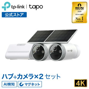 TP-Link Tapo �z�[���Z�L�����e�B�n�u&�\�[���[�p�l����̌^�J����2��Z�b�g �\�[���[���d 4K 800����f ���掿�h���h�o �z���s�v 24���ԃL���v�`�� �����ʘb ��F�� �Z�L�����e�B���� CentralHub? ta