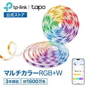 TP-Link �X�}�[�g�z�[�� �e�[�v LED ���C�g �}���`�J���[ ���񂽂�ݒ� �A�v���Ή� Wi-Fi ����LAN �}���`�J���[ ���F �yApple HomeKit �Ή� Amazon Alexa �Ή� Google Home �Ή� �z�O���f�[�V���� RGBW LED 2500~6500