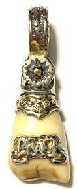 Bill Wall Leather [-Walrus Tooth Pendant add 18K Gold Overlay Silver BWL Plaque-]