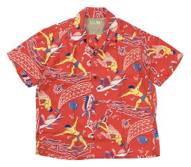 SUN SURF [KEONI OF HAWAII “WAIKIKI REEF” by JOHN MEIGS Lot No. SS39134 RED size.S,M,L,XL]