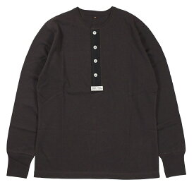 FREEWHEELERS & CO. ["HENLEY NECK" LONG SLEEVE SHIRT" #2235001 JET BLACK size.36,38,42,44,46]