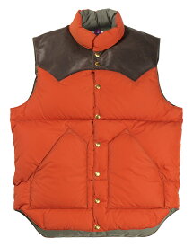 WAREHOUSE & CO. ["Lot 2221 ROCKY MOUNTAIN × WAREHOUSE NYLON DOWN VEST" ブリック size.36,38,40,42,44,46]