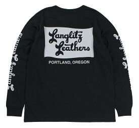 Langlitz Leathers [-LLC-004 Long Sleeve T-shirt Type A Flag- BLACK size.S,M,L,XL,XXL]
