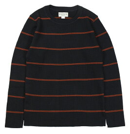 WESTRIDE [-CLASSIC RIB RANDOM BORDER SWEATER- BLK×DD.ORG size.36,38,40,42,44]