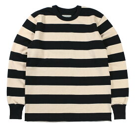 WESTRIDE [-HEAVY BORDER LONG TEE- BLK×CRM size.34,36,38,40,42,44]