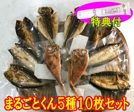 骨まで食べられる焼き魚「まるごとくん」5種計10枚セット　保湿クリーム100g特典付　(金目鯛半身、あじ、いわし、かます、ほっけ、　各2食)バラエティ10食セット