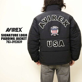 AVIREX アヴィレックス アビレックス ナイロン 中綿 ジャケット パディングジャケット 783-3952039 刺繍パッチ ロゴ サステナブル メンズ ミリタリー