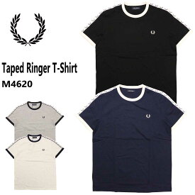 メール便発送 FRED PERRY フレッドペリー 半袖 Tシャツ Taped Ringer T-Shirt M4620 リンガーTシャツ メンズ クルーネックTシャツ