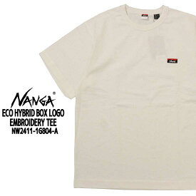 NANGA ナンガ 半袖 Tシャツ NW2411-1g804-A エコ ハイブリッド ボックス ロゴ エンブロイダリー Tシャツ リサイクルコットン プリント メンズ