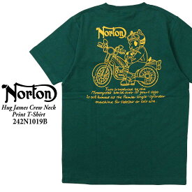 メール便発送 Norton ノートン 服 半袖 Tシャツ 242N1019B ハグジェームス プリントTシャツ クルーネック アメカジ カジュアル メンズ バイカー