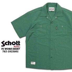 Schott ショット 半袖 シャツ 782-3923001 TC WORK SHIRT TC ワークシャツ 平織り メンズ アメカジ