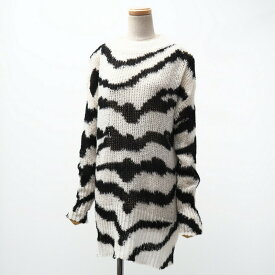 【SALE】■美品■《2020AW》STELLA McCARTNEY ステラマッカートニー ロング ニット セーター サイズ34 openwork sweater ローゲージ モノトーン イタリア製 ブランド古着【中古】20221031/GL8125