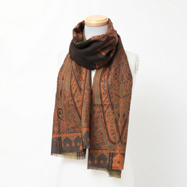 ETRO エトロ スカーフ ストール ペイズリー柄 シルク イタリア製  