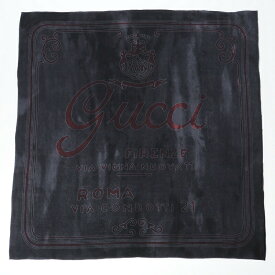 ■美品■GUCCI グッチ シルクスカーフ《66cm×66cm》ロゴ イタリア製 ブランド古着【中古】20230515/GN1026