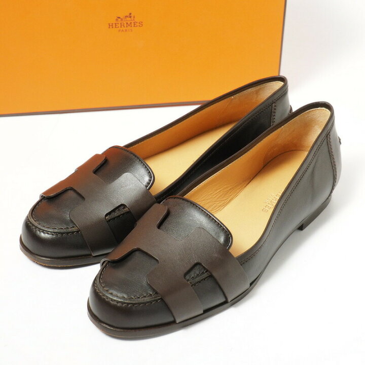 楽天市場】□美品□HERMES エルメス Hロゴ フラットシューズ パンプス 