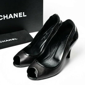 【SALE】CHANEL シャネル オープントゥ パンプス 靴 サイズ36C（23.0cm相当）06A G25357 CC ココマーク ブラック イタリア製 ブランド古着【中古】20230926/GO2894