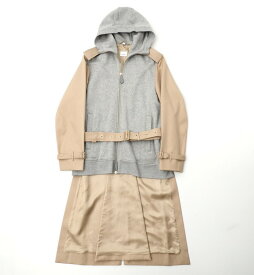 ■美品■BURBERRY LONDON バーバリー トレンチコート×スウエットパーカー メンズ サイズ48 ドッキング ブランド古着【中古】20231005/GO1795