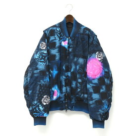 ■美品■2021AW■LOUIS VUITTON ルイ ヴィトン Salt Print Bomber ソルト プリント ボンバージャケット ブルゾン メンズ サイズ52 ヴァージル アブロー アウター HLB05EDR2 イタリア製 20231107/TG6751