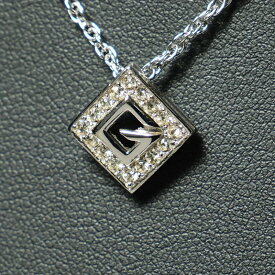 ■美品■GIVENCHY ジバンシィ ネックレス シルバーカラー Gロゴ ラインストーン アクセサリー ブランド古着【中古】20231114/GO5690