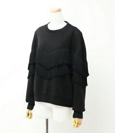 STELLA McCARTNEY ステラマッカートニー トレーナー スウェット レディース サイズ38 フリンジ ブラック ブランド古着【中古】20231130/GO8768