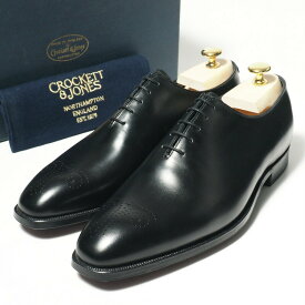 ■未使用品■Crockett & Jones クロケット＆ジョーンズ《WEYMOUTH/ウェイマス》 ハンドグレード ホールカット オックスフォード メダリオン 革靴 サイズ8E（26.5cm相当）9411 ブラック イングランド製 20231225/GP0745