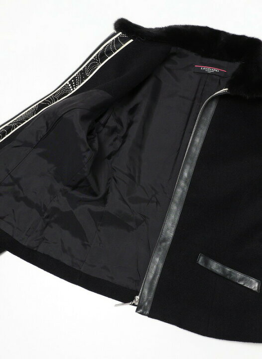 楽天市場】LEONARD レオナール 総カシミヤ ジップアップ ジャケット 