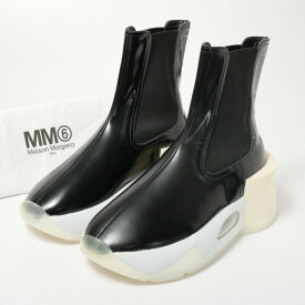 MM6 Maison Margiela エムエムシックス メゾンマルジェラ レザー ショートブーツ サイドゴアブーツ 靴 サイズ35 (22.5cm相当) プラットフォーム ブラック イタリア製 ブランド古着【中古】20240315/GP4476