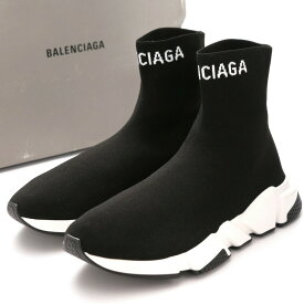 ■未使用品■BALENCIAGA バレンシアガ SPEED TRAINER スピード トレーナー スニーカー 靴 メンズ サイズ43（28.5cm相当）ロゴ ニット ハイカット ブラック イタリア製 20240401/GP6343