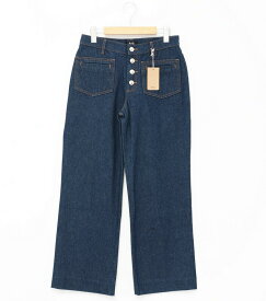 【プライスダウン】A.P.C. アーペーセー パンツ サイズ28 セミフレアパンツ コットン ボタンフライ インディゴ ブランド古着【中古】20240305/GP4433