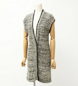 【プライスダウン】Brunello Cucinelli ブルネロクチネリ ベスト サイズS ロングベスト ニット ジレ コットン リネン スパンコール装飾 イタリア製 ブランド古着【中古】20240502/GP6304