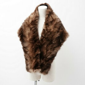 【プライスダウン】■美品■HANAE MORI 森英恵 ハナエモリ ストール 最高級毛皮 セーブルファー リアルファー ティペット マフラー 襟巻 ショール ブラウン 毛皮 ブランド古着【中古】20240514/GP5320