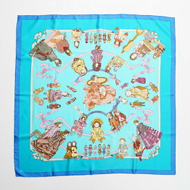 【プライスダウン】 HERMES エルメス カレ90 HELLO DOLLY ハロードリー スカーフ バンダナ 総シルク 総柄 【 90 × 90 】 フランス製 ブランド古着【中古】20240514/GP5647