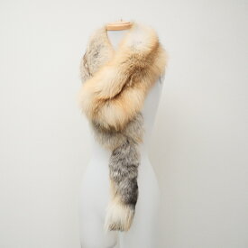 ■美品■SAGA サガ ショール SAGA FURS フォックス FOX 本毛皮 リアルファー しっぽ ブランド古着【中古】20240603/GP8353