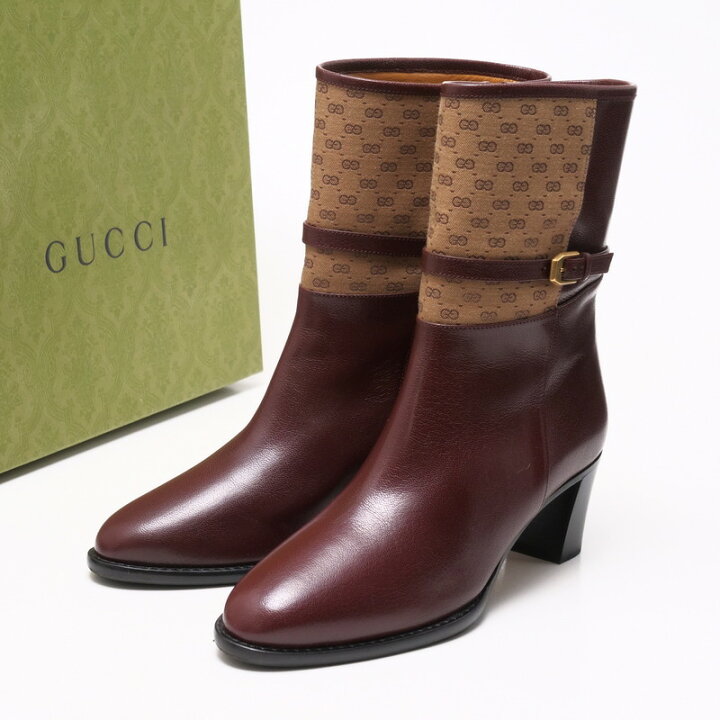 楽天市場】GUCCI グッチ ブーツ サイズ38 レザー ショートブーツ ミニ 