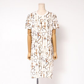 ■未使用品■2024SS■HERMES エルメス ワンピース サイズ40 パノプリ・ドゥ・キュイール 鹿の子 プリント ワンピース イタリア製 20241007/RA1533