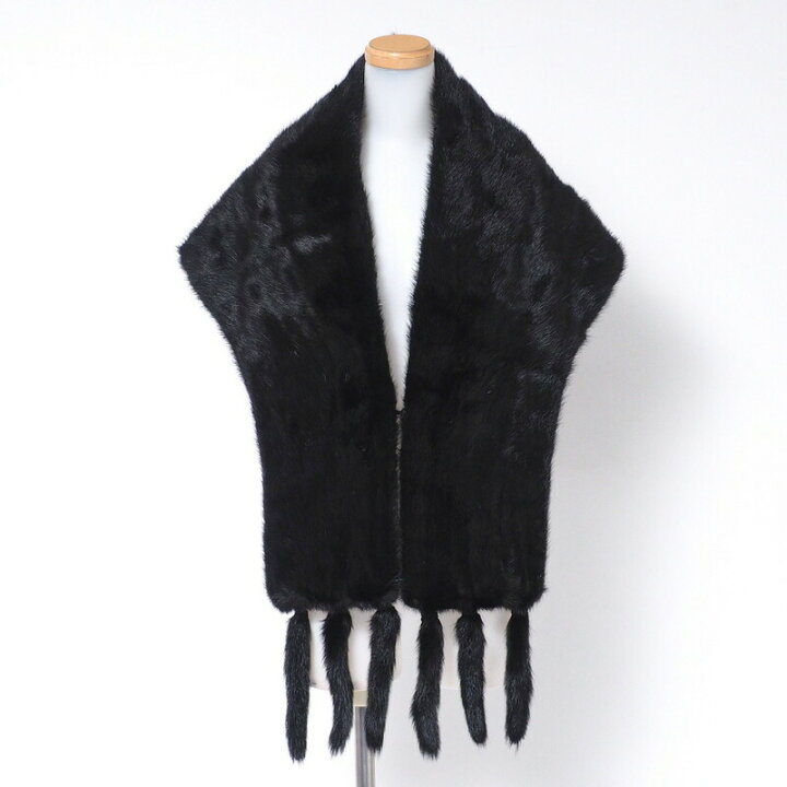 楽天市場】□美品□Mink ミンク ショール ブラックミンク 大判 