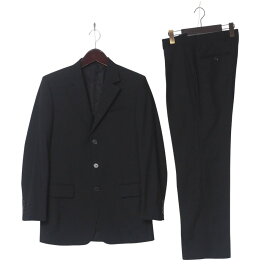 ■美品■LOUIS VUITTON ルイ・ヴィトン スーツ サイズジャケット：48/パンツ：46 3B ジャケット スラックス テーパードパンツ ウール モヘヤ セットアップ ブラック イタリア製 ブランド古着【中古】20250417/RA4272