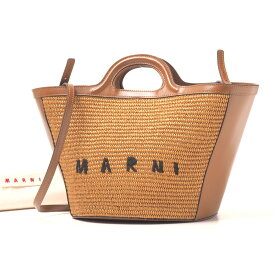 ■美品■MARNI マルニ TROPICALIA BAG SMALL トロピカル バッグ スモール ハンドバッグ 2WAY クロスボディ 刺繍ロゴ イタリア製 ブランド古着【中古】20250702/RA5307