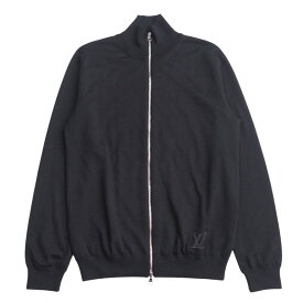 ■美品■LOUIS VUITTON ルイ・ヴィトン ニット サイズS カシミヤ混 裏地 ： ダミエ柄 LVロゴ ハイネック ジップアップ ジャケット ブランド古着【中古】20250909/RA6042