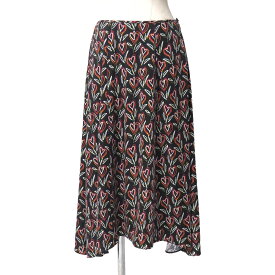 ■美品■PRADA プラダ ORGANZINO HEART スカート サイズ38 ハート シルクジャージー イタリア製 ブランド古着【中古】20260211/RA7755