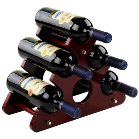 ワインラック 木製 ワインホルダー 収納 ワイン シャンパン ボトル 収納 ウッド ケース スタンド インテリア Anberotta W087 (6本収納)